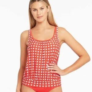 Sea Level Swim Australia Le Damier Blouson Multifit Singlet Tankini Red Check